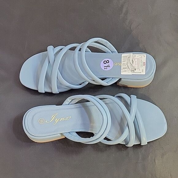 BRAND NEW LYNX LOW BLOCK HEEL SQUARE TOE CRISSCROSS MULTI-STRAP SANDAL - Picture 8 of 16